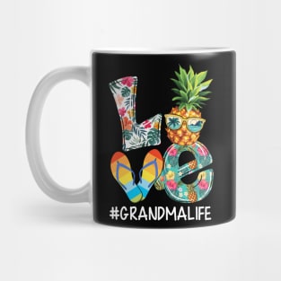 Love Grandma Life Summer Pineapple Flip Flop Mug